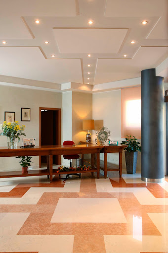 Reception hall at Residence Carracci in Bologna, Italy